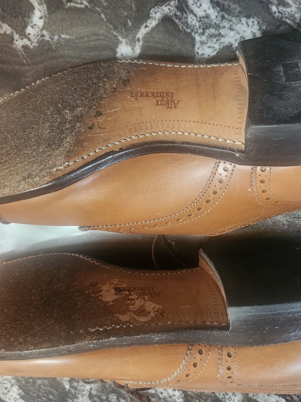 Allen Edmonds Tan Brogue Cap-Toe Oxfords - Picture 5 of 5